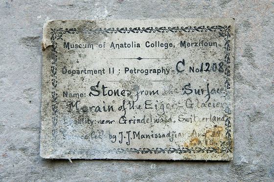 Specimen label from the collection of Anatolia College Museum