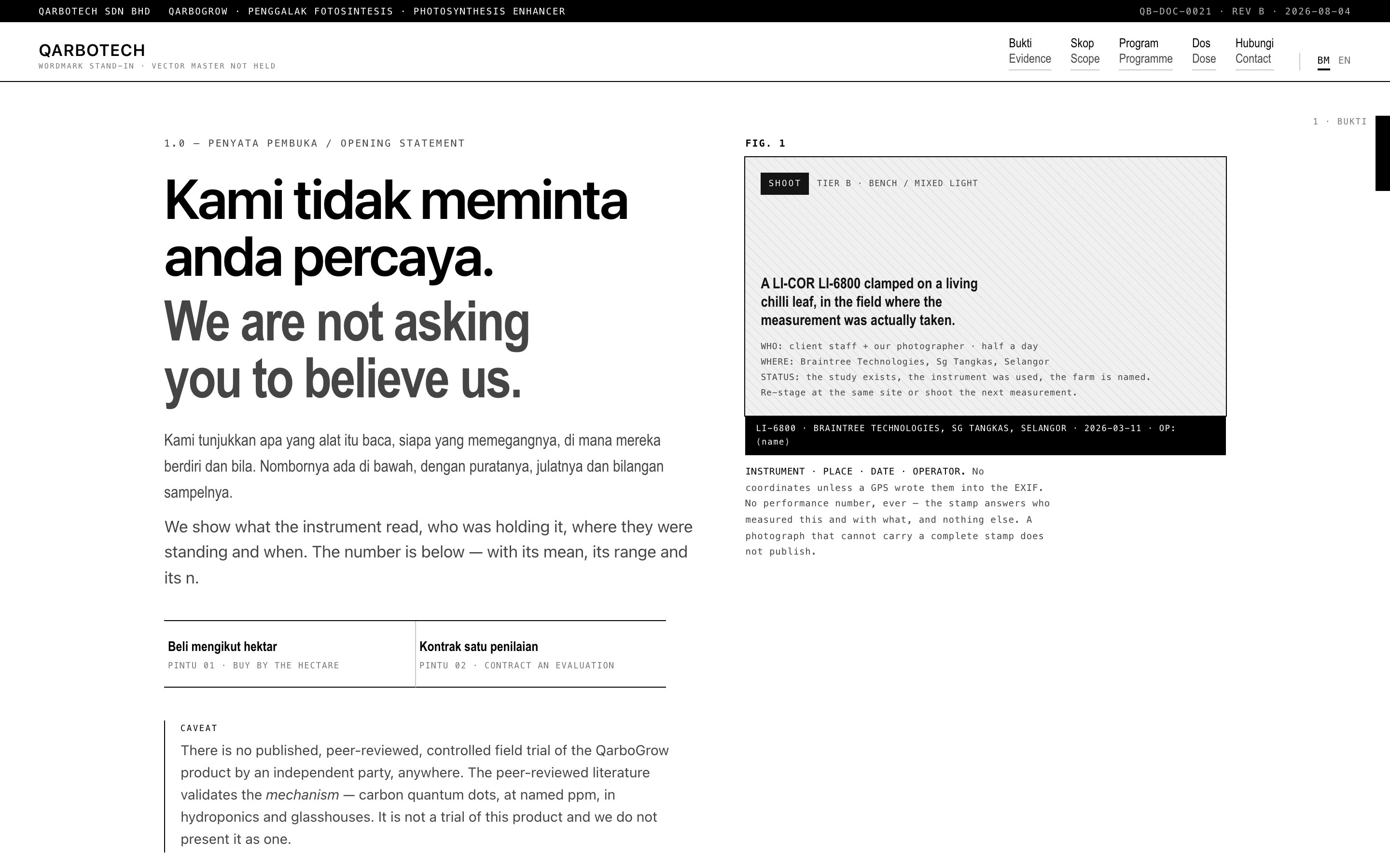 Direction 1 website, above the fold
